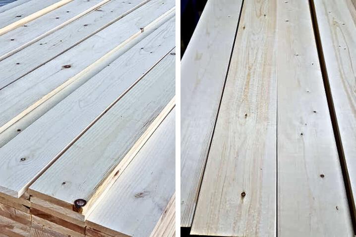 STK White Pine Boards Before Pattern Milling and Near Clear White Pine Boards